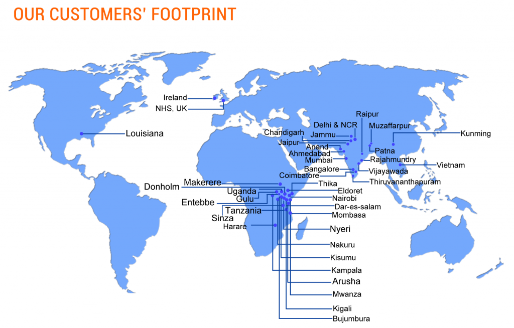 Srishti Software PARAS HMIS clients map customer